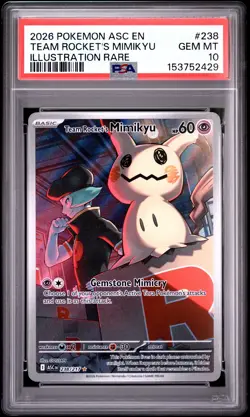 2026 POKEMON ASC EN-ASCENDED HEROES #238 TEAM ROCKET'S MIMIKYU PSA 10 - Image 1