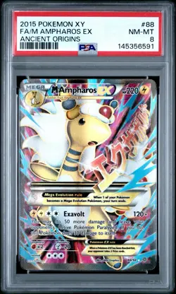 2015 Pokemon XY Ancient Origins #88 FA M Ampharos Ex PSA 8 NM-MT New Cert - Image 1
