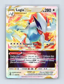 Lugia VSTAR 139/195 Holo VSTAR Rare Silver Tempest Pokemon Near Mint - Image 1