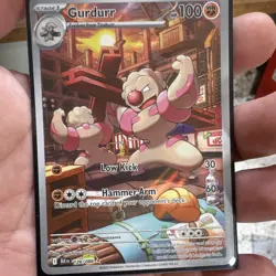 Pokemon TCG Black Bolt Timburr 125/086 & Gurdurr 126/086 IR Holo - Image 3
