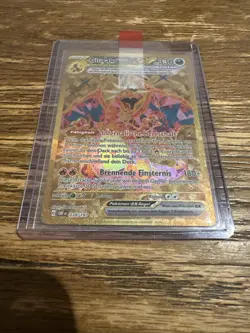 Pokemon Glurak Ex GOLD HYPER Deutsch 228/197 Obsidian Flammen Selten NM - Image 3