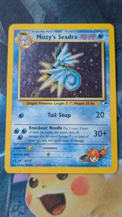 Misty's Seadra Prerelease 9/132 Gym Heroes Holo Rare NM - Image 1