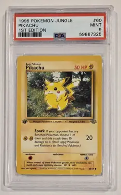 1999 POKEMON JUNGLE PIKACHU, 1ST EDITION, PSA 9, #60, BOX SHIP FOR PROTECTION - Image 1
