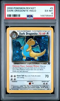 2000 Pokemon Rocket 5 Dark Dragonite Holo PSA 6 149735944 - Image 1