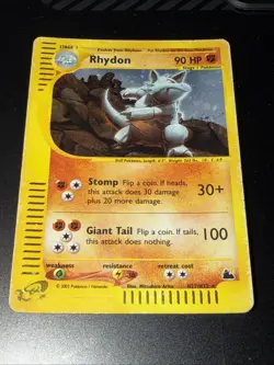 Pokemon TCG Skyridge Rhydon Holo Rare H27/H32 English 2003 See Photos - Image 1