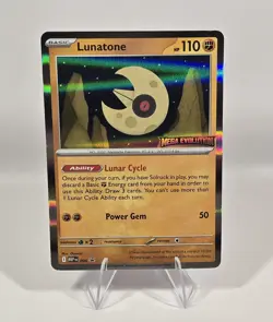 Lunatone 004 Me: Mega Evolution Stamped Promo Pokemon Card - NM - Image 1
