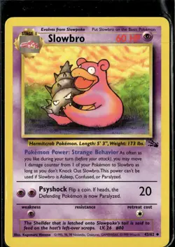 Pokemon Slowbro 43/62 Fossil Non Holo Common 2 Card Lot LP - Image 1
