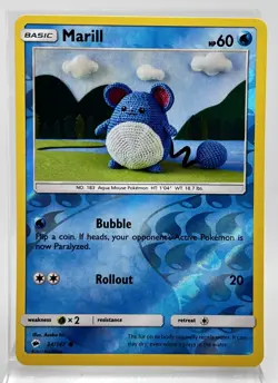 Marill 34/147 Reverse Holo Pokemon Card Burning Shadows 2017 LP - Image 1