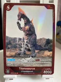 TOHO Titanosaurus Battle CounterPower 4000 R Holo Godzilla Card Game EBP01-022 - Image 1