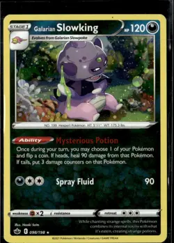 Pokemon Galarian Slowking 098/198 Cosmos Holo Chilling Reign Rare - Image 1