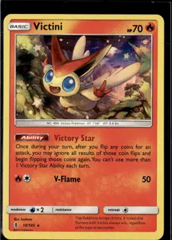 Pokemon Victini 10/145 Guardians Rising Holo Rare - Image 1