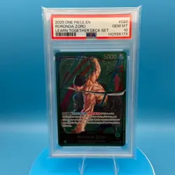 PSA 10 Roronoa Zoro OP12-020 Leader Foil Learn Together Deck Set One Piece - Image 1