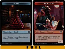 BLOOD \ MERCENARY TOKEN ** FOIL ** #02/10 - Outlaws of Thunder Junction NM MTG - Image 1