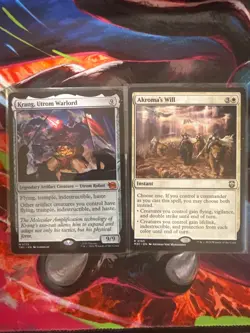 MTG Krang, Utrom Warlord Mythic Rare + Akroma's Will Rare - Image 1