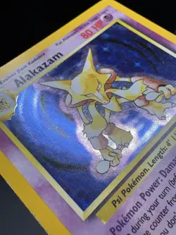 Pokemon TCG Alakazam Base Set Holo Card 1/102 Unlimited Rare LP - Image 4