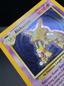 Pokemon TCG Alakazam Base Set Holo Card 1/102 Unlimited Rare LP - Image 5