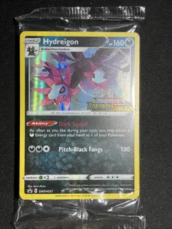 Hydreigon SWSH037 Darkness Ablaze Pre-release Holo Promo Pokemon Card - Sealed - Image 2