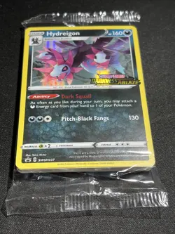 Hydreigon SWSH037 Darkness Ablaze Pre-release Holo Promo Pokemon Card - Sealed - Image 4