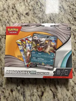 Pokemon TCG Mabosstiff ex Showcase Box Sealed Promo + 3 Booster Packs New Unopen - Image 1