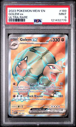 2023 POKEMON MEW EN-151 | ULTRA RARE #189 GOLEM EX PSA 9 - Image 1