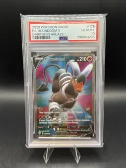 Houndoom V 178/189 2020 Pokemon SWSH Darkness Ablaze Full Art PSA 10 - Image 1