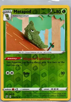 Metapod 002/192 Uncommon Rebel Clash Pokemon Reverse Holo Lightly Played - Image 1