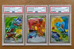 PSA 10 SEQUENTIAL Set Bulbasaur 037 Charmander 038 Squirtle 039 First Partner - Image 1