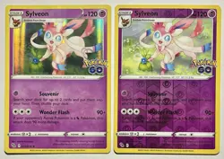•Set Of 2• Sylveon 035/078 (LP) Holo/Reverse Sword & Shield: Pokemon Go 2022 - Image 1