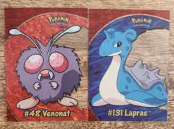 Pokemon LAPRAS no131 PC10 et VENONAT no48 PC6 transparent-Edition animation TV - Image 1