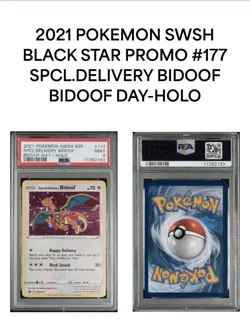 PSA 9 SPECIAL DELIVERY BIDOOF SWSH177 POKEMON 2021 BIDOOF DAY-HOLO BLACK STAR - Image 4