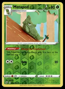 Metapod 002/192 Uncommon Rebel Clash Pokemon Reverse Holo Asako Ito LP - Image 1