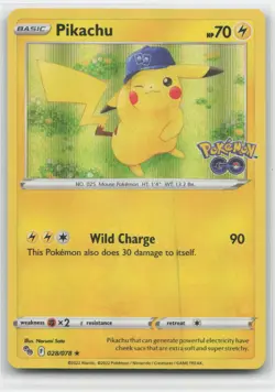 Pikachu (28) Holo Pokemon GO 028/078 NM - Image 1