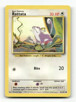 RATTATA BASE SET UNLIMITED 61/102 POKEMON MP - Image 1