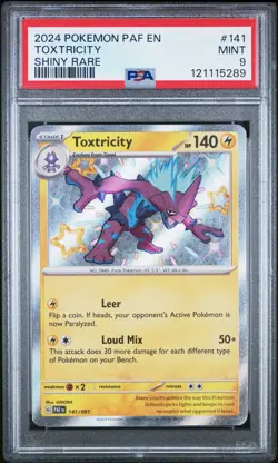 2024 POKEMON PAF EN-PALDEAN FATES | SHINY RARE #141 TOXTRICITY PSA 9 - Image 1