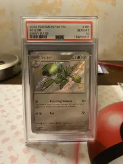POKEMON 2024 Paldean Fates Shiny Rare SCIZOR #191 PSA 10 Gem Mint RARE - Image 1