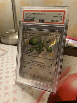 POKEMON 2024 Paldean Fates Shiny Rare SCIZOR #191 PSA 10 Gem Mint RARE - Image 3