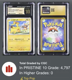 💎CGC Pristine 10💎 Pikachu 120/SV-P Japanese Scarlet & Violet Promo Gift 2023 - Image 1
