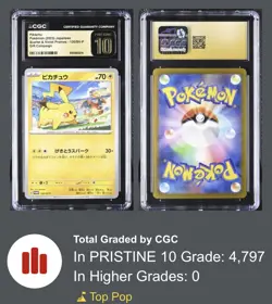 💎CGC Pristine 10💎 Pikachu 120/SV-P Japanese Scarlet & Violet Promo Gift 2023 - Image 2
