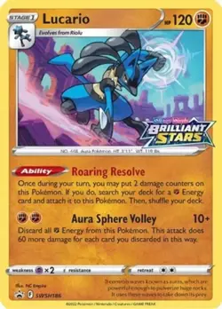 Moderately Played, English - 1 x Pokemon Lucario - SWSH186 - Promo Sword and Shi - Image 1