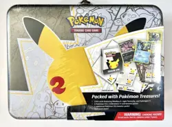 Pokemon 25th Anniversary Celebrations Treasure Chest Lunchbox Tin Sword & Shield - Image 1