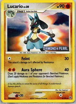 Pokemon TCG Lucario Diamond & Pearl Promo Reverse Burger King Promos 006/130 HP - Image 1