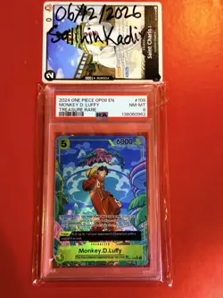 One Piece CCG Monkey D. Luffy OP08-109 Two Legends TR Holo PSA 8 English 6000/5 - Image 1