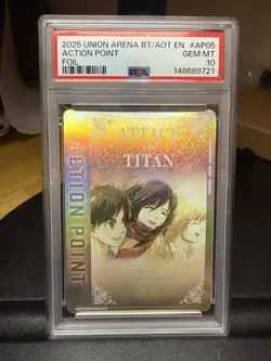 Ultra Rare Union Arena Action Point Attack on Titan Trio Foil AP05 PSA 10 - Image 1
