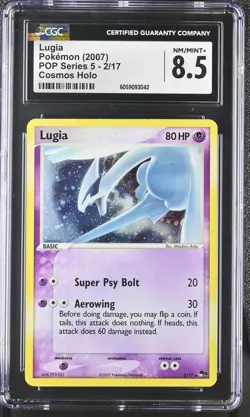 CGC 8.5 Lugia 2007 POP Series 5 2/17 Cosmos Holo Pokemon Card - Image 1