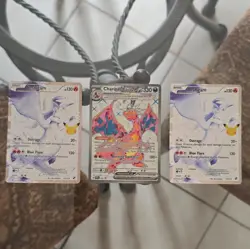 Pokemon TCG 3-Card Lot Reshiram 113/114 Holo Full Art + Charizard ex ENG - Image 1