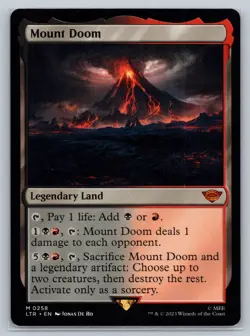 MTG Lord of the Rings LTR #258 Mount Doom Mythic Rare Legendary Land - Image 1