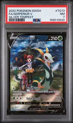 2022 Pokemon Sword & Shield Silver Tempest Full Art Serperior V #TG13 PSA 7 - Image 1