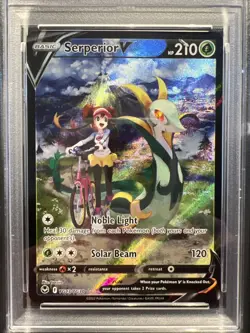 2022 Pokemon Sword & Shield Silver Tempest Full Art Serperior V #TG13 PSA 7 - Image 5
