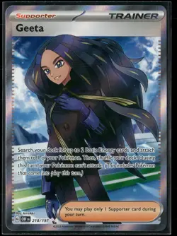 Pokemon - Geeta 218/197 Obsidian Flames Full Art Trainer NM - Image 1