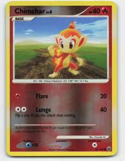 2008 Pokemon, Majestic Dawn, #56/100 Chimchar, Reverse Holo Common - Image 1